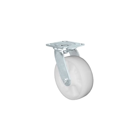 Casterhq MEDIUM DUTY 4"X 2" WHITE NYLON WHEEL, SWIVEL CASTER 800lbs Capacity CB-M4X2SCWN